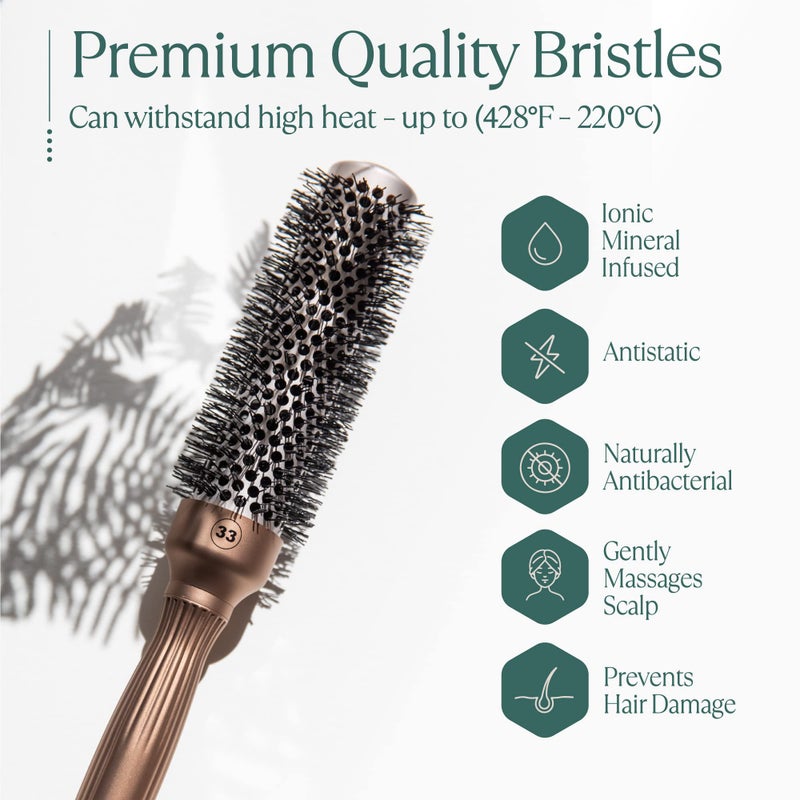 Osensia Round Brush for Blow Drying 1.3 Inch, Vented Hairbrush for Styling, Salon Blowouts, All Hair Types, Ionic, Ceramic, Builds Hair Volume, Reduces Frizz - Image 5